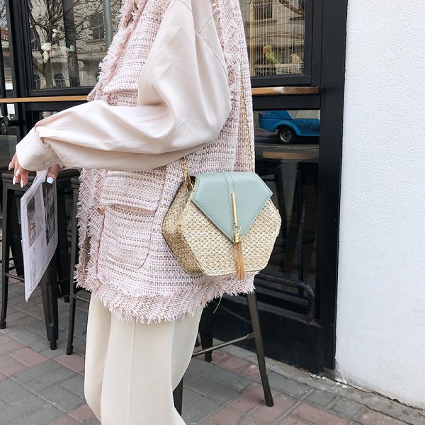 Straw bag shoulder messenger bag beach bag