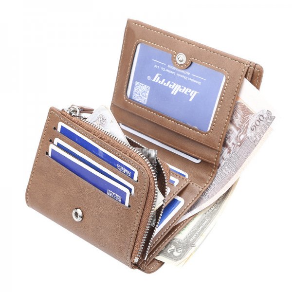 Wallet Men's Short Korean Version Of The Vertical Multi-card Position Three-fold Small Wallet Thin Buckle Coin Purse