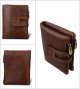 Anti-theft brush RFID first layer cowhide wallet