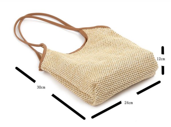 Vest Fishnet Bag Literary Straw Shoulder Bag